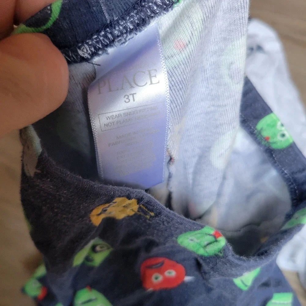The Children's Place Pajamas Kids 3T Blue White Monster Mode Mike Wazowski Set